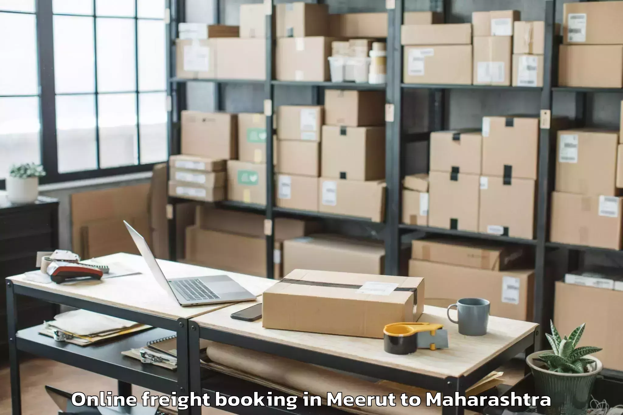 Trusted Meerut to Osmanabad Airport Omn Online Freight Booking